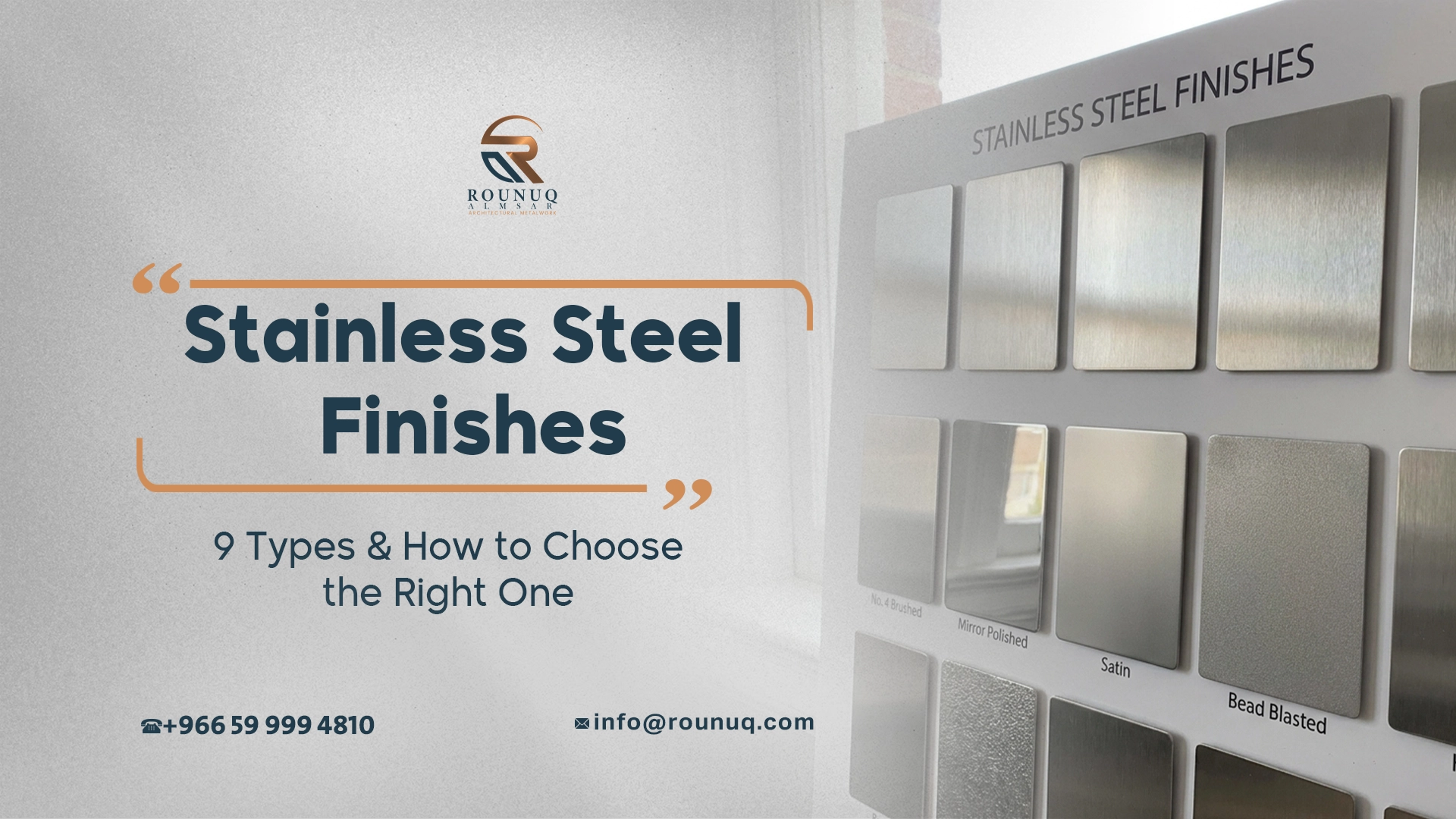 Stainless Steel Finishes: 9 Types & How to Choose the Right One